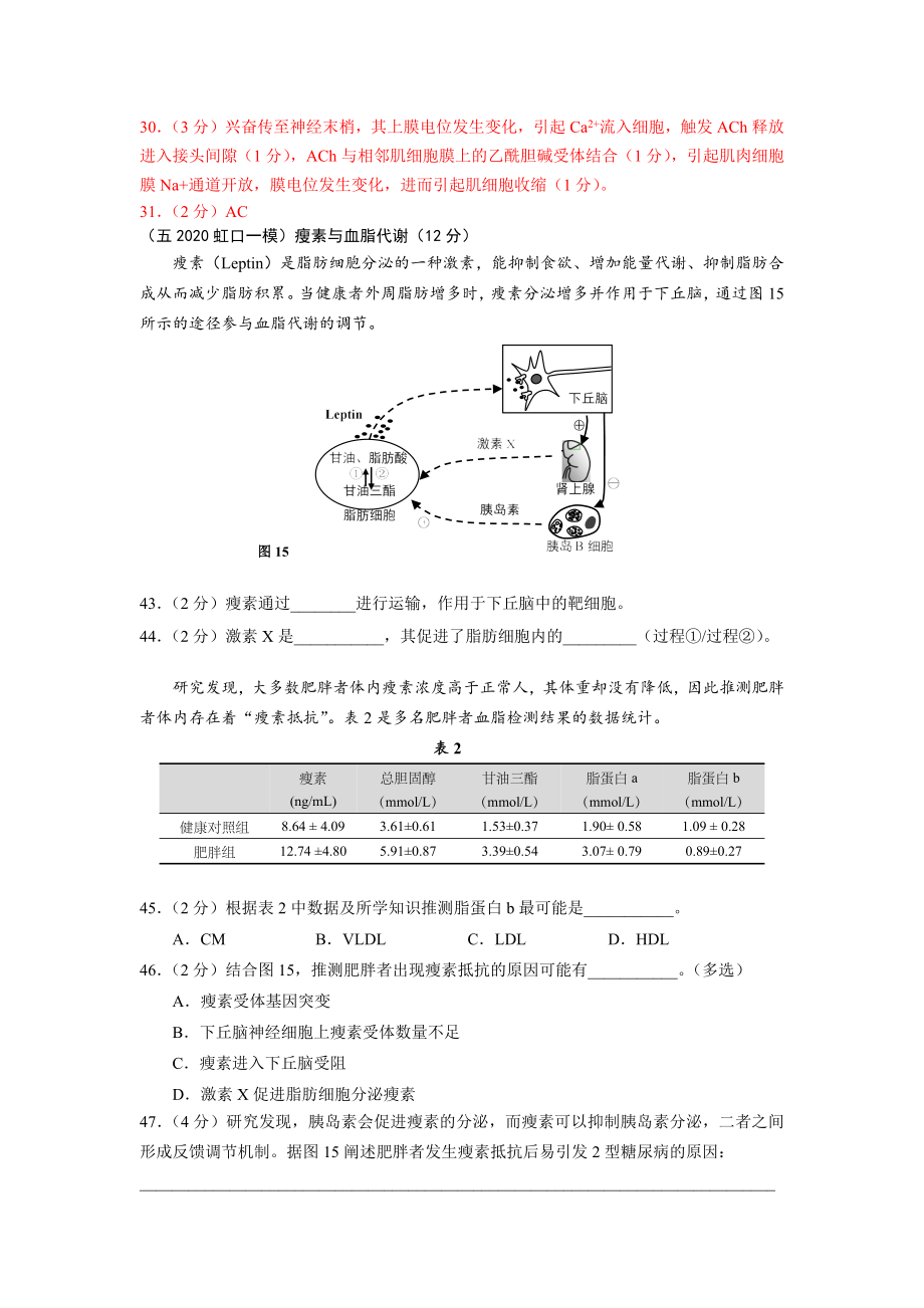 沪科版2020生命科学一模综合题分类汇编：内环境自稳态.docx_第3页