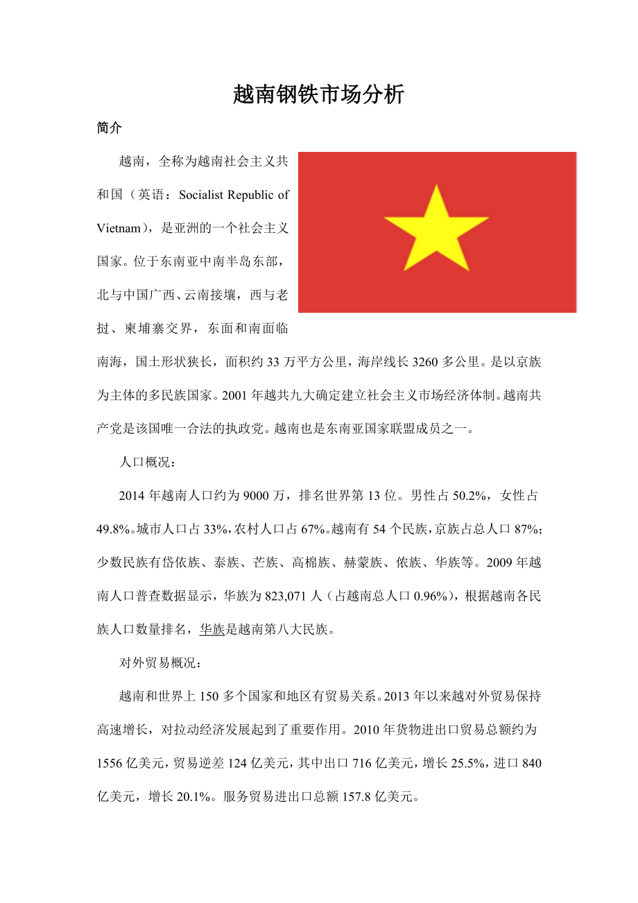 越南钢铁市场分析.doc_第1页