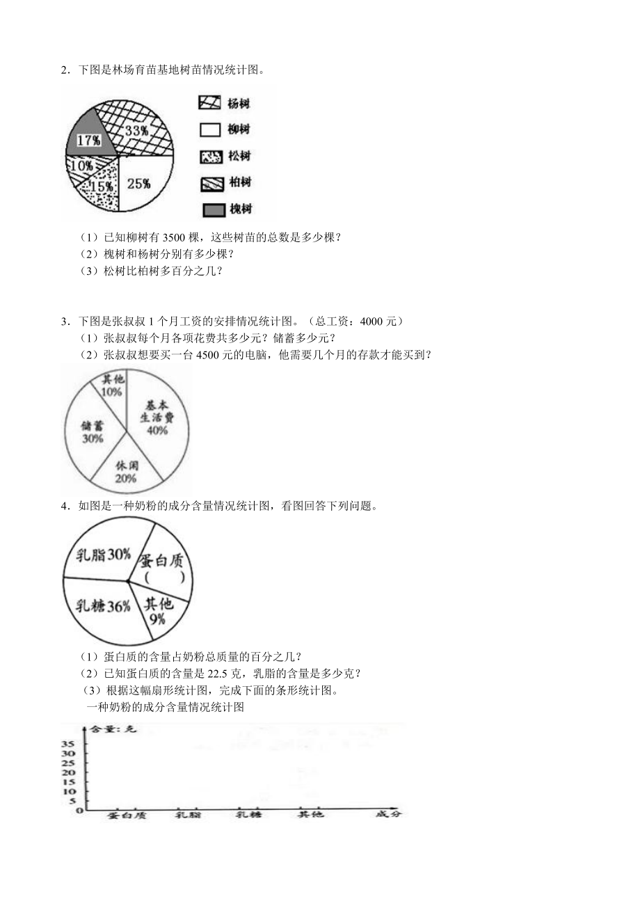 六年级上册数学扇形统计图练习题.doc_第3页