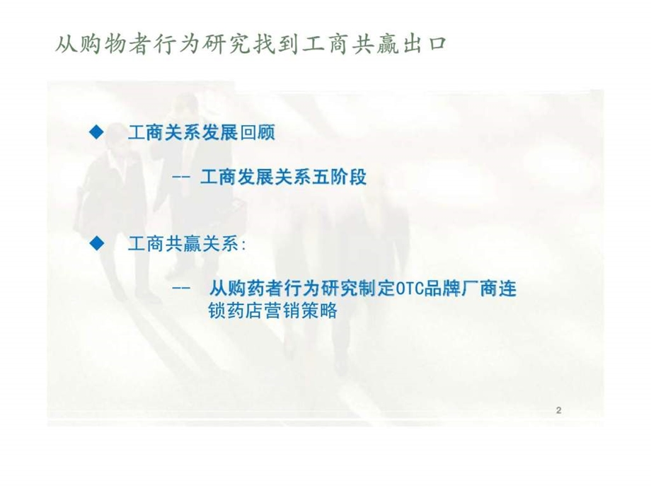 从购药者行为研究找到工商共赢出口品牌OTC厂商连锁药店销售策略探讨.ppt_第2页