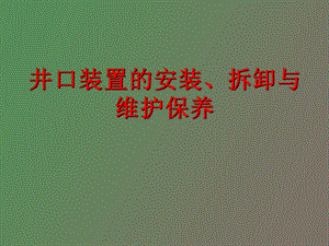 井口装置的安装、拆卸与维护保养.ppt