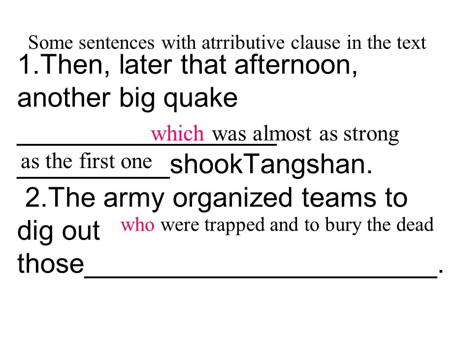 人教版高一英语必修一unit4earthquake定语从句.ppt_第2页