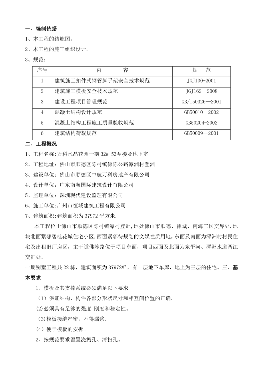 XX别墅模板工程专项施工方案.doc_第1页