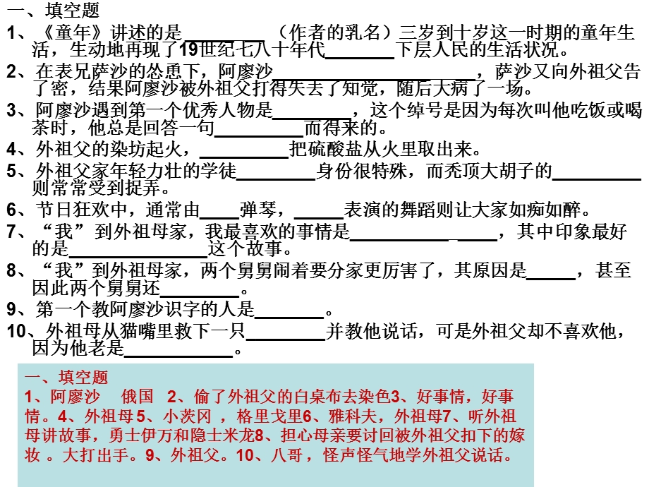 名著《童年》练习题含答案.ppt_第2页