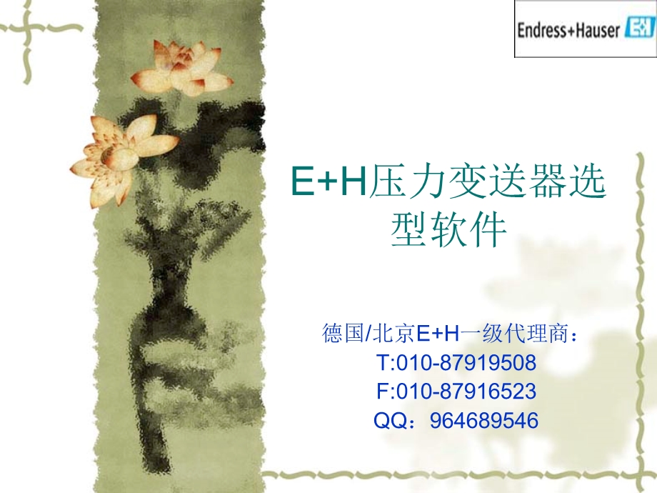 EH压力变送器选型软件资料.ppt_第1页