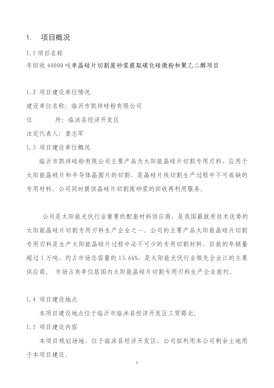 废砂浆回收项目建议.doc_第1页