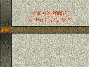 南京网通2005年宣传企划.ppt