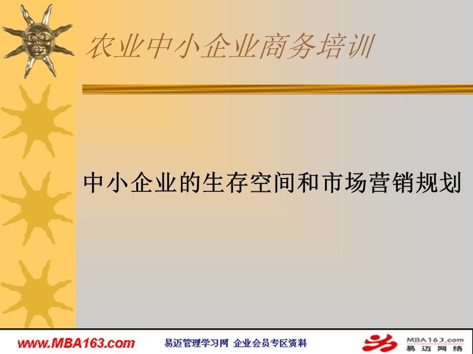 农业中小企业商务培训中小企业的生存空间和市场营销规划.ppt_第1页