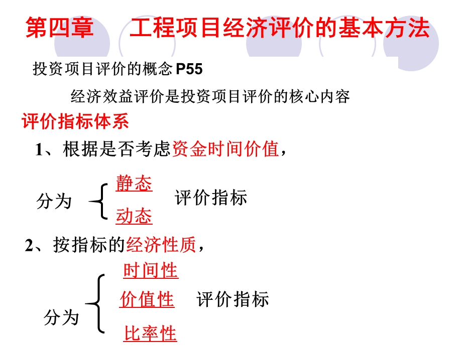 四章节工程项目经济评价基本方法.ppt_第1页