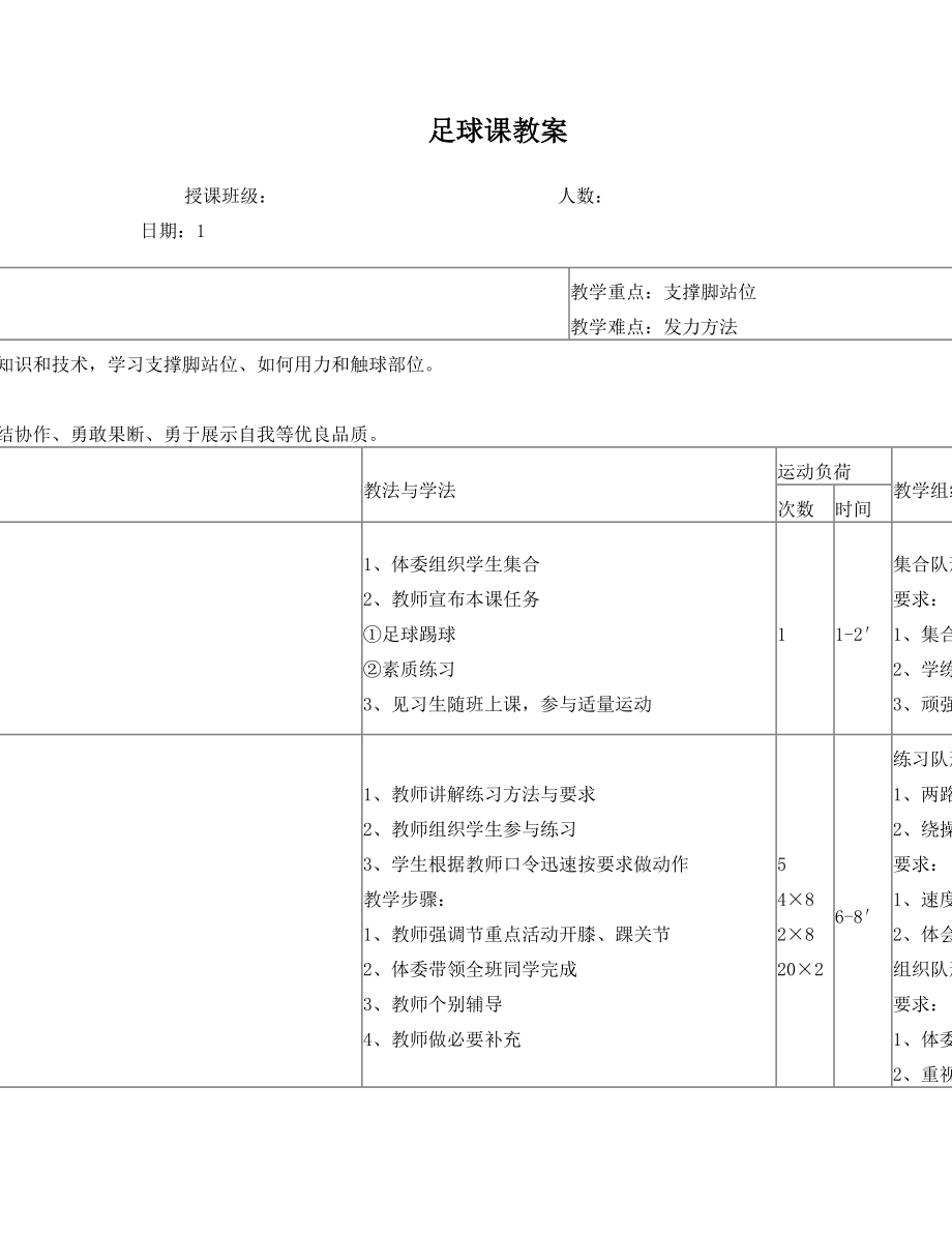 最新初中足球课教案(全部)名师优秀教案.doc_第1页