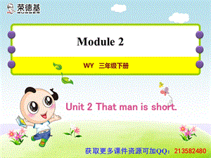 三年级下册英语课后作业课件M2Unit 2 The man is short∣外研社三起 (共11张PPT).ppt