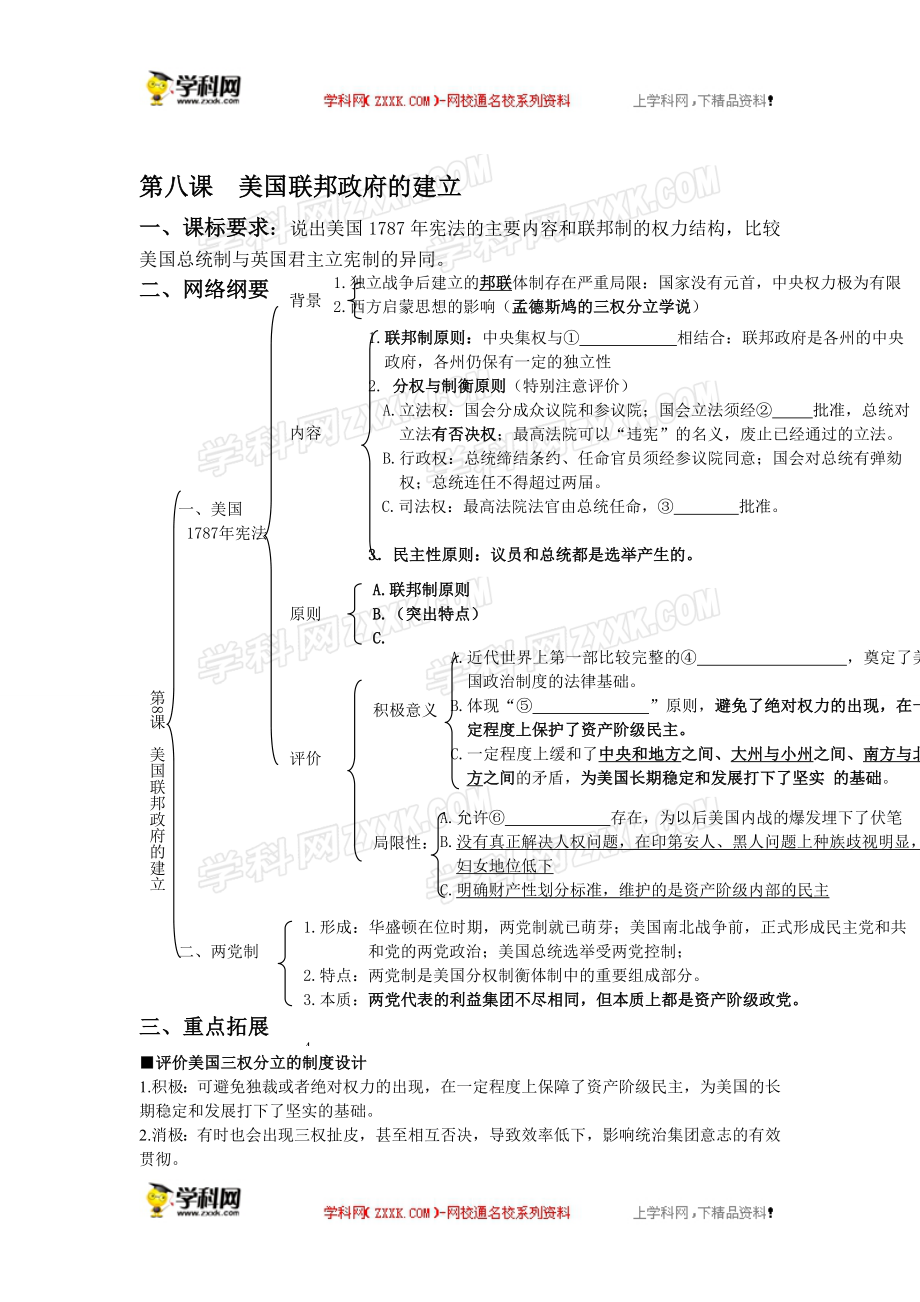 第8课美国联邦政府的建立[精选文档].doc_第1页