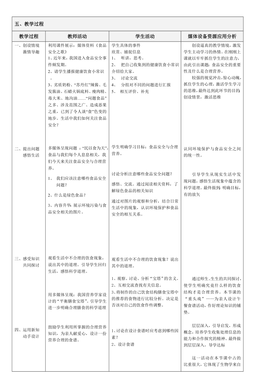 最新关注食品安全与合理营养教学设计汇编.doc_第2页