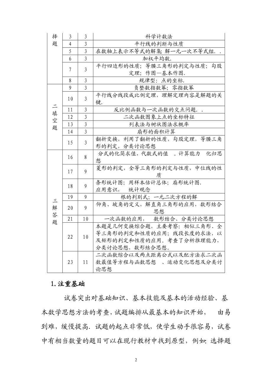 河南省中考数学试卷分析[精选文档].doc_第2页