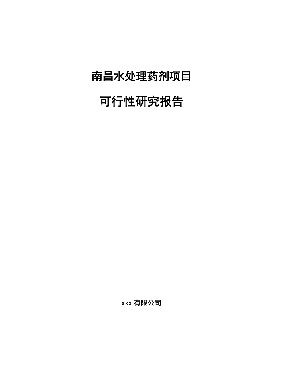 南昌水处理药剂项目可行性研究报告.docx_第1页