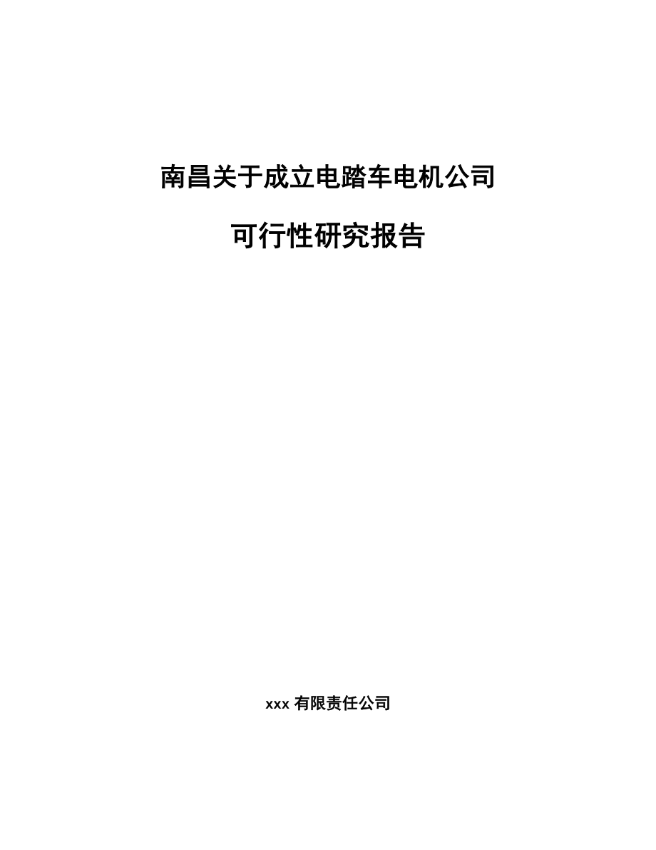南昌关于成立电踏车电机公司可行性研究报告.docx_第1页