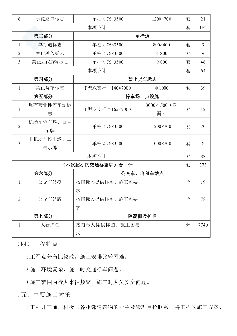 重庆市某交通标志牌、公交站亭站牌、人行道护栏投标施工组织设计secret.doc_第3页