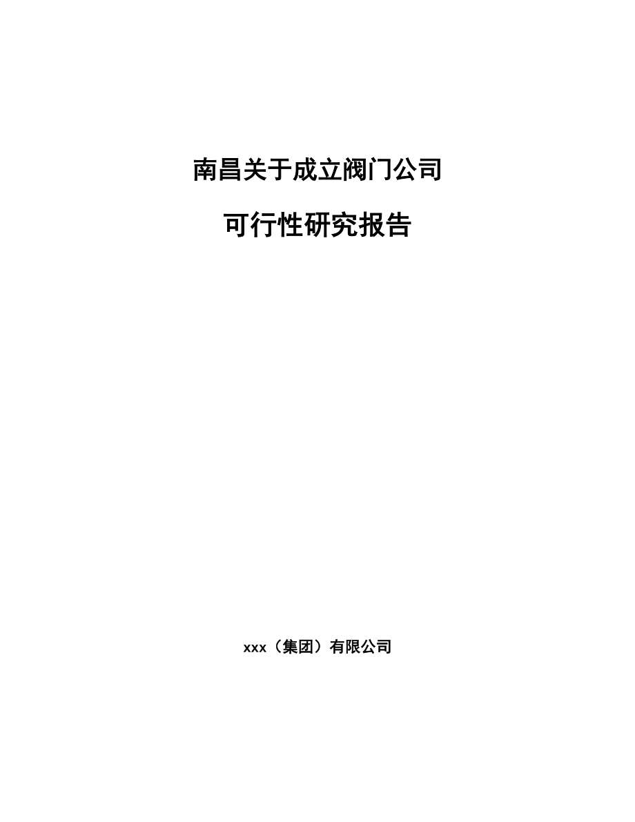 南昌关于成立阀门公司可行性研究报告模板范本.docx_第1页