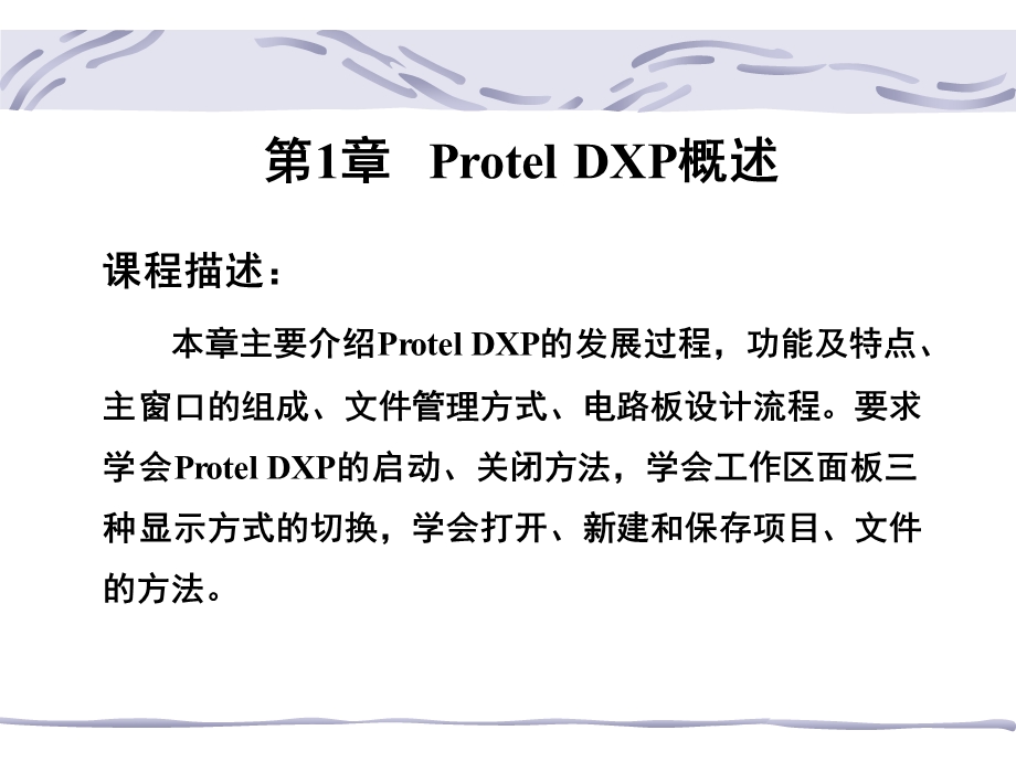 计算机辅助电路设计Protel李俊婷第1章ProtelDXP概述.ppt_第2页
