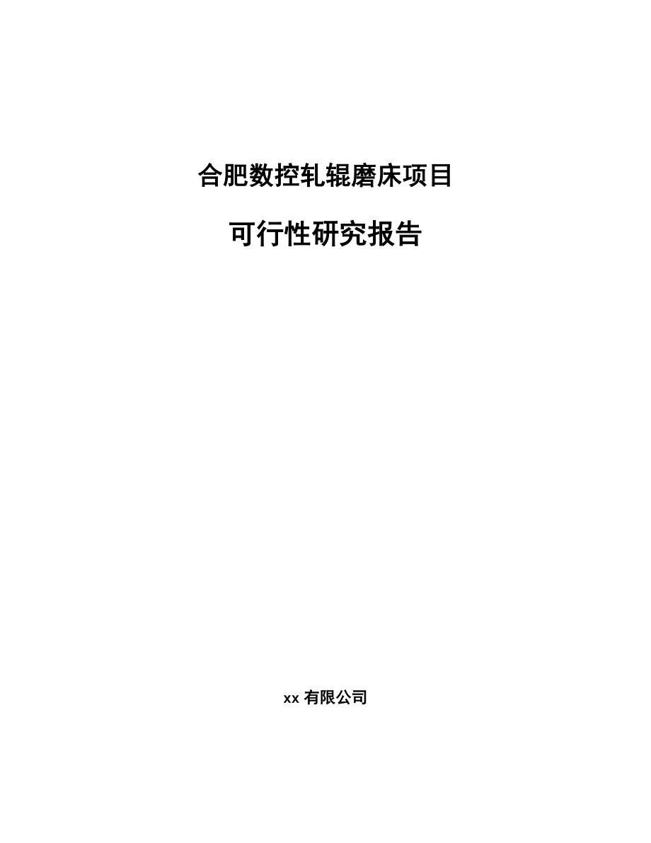 合肥数控轧辊磨床项目可行性研究报告.docx_第1页