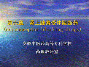 肾上腺素受体阻断药(adrenoceptor blocking drugs)PPT课件.ppt
