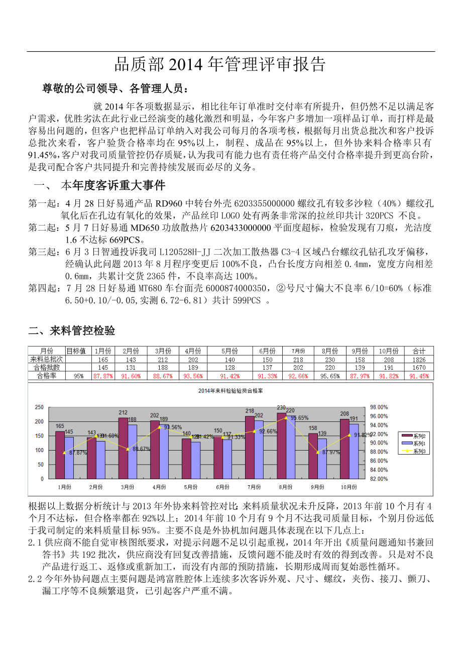 品质部管理评审报告.doc_第1页