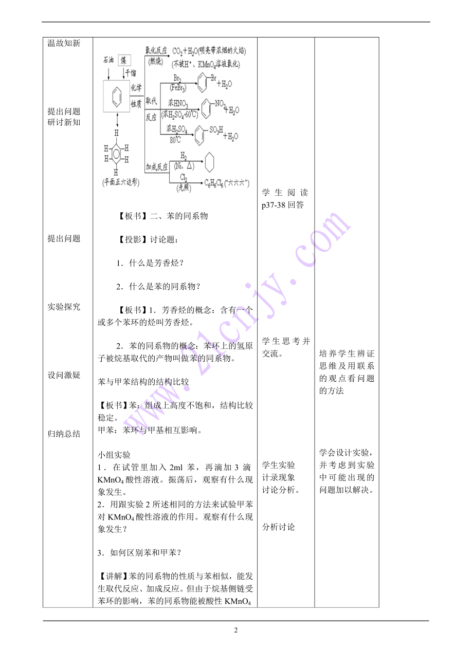 芳香烃教学设计.doc_第2页