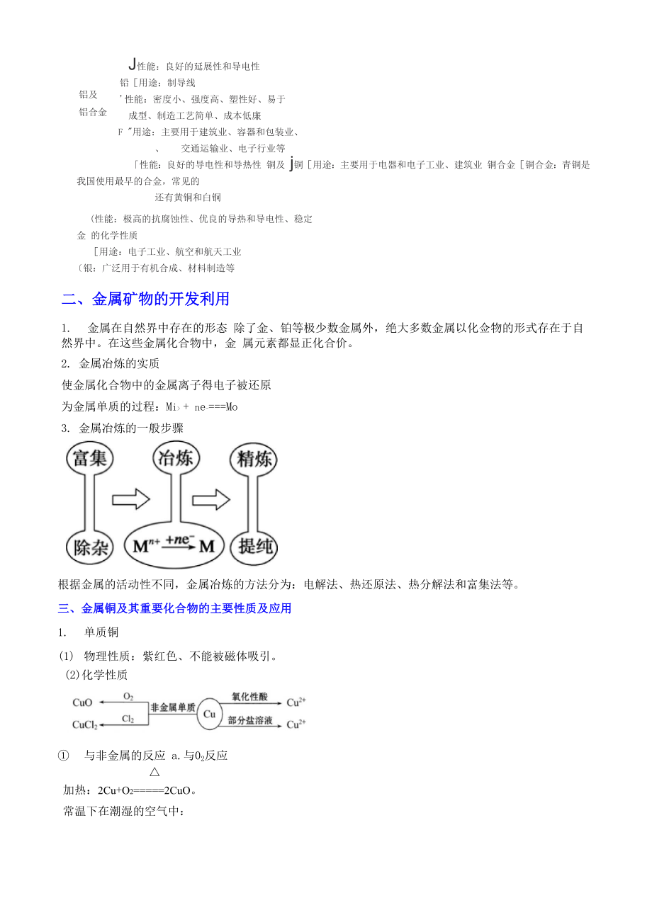 一轮复习学案：34用途广泛的金属材料 开发利用金属矿物.docx_第2页