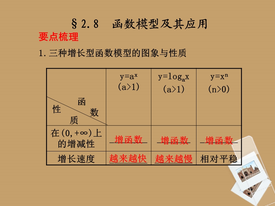 要点梳理1三种增长型函数模型的图象与质.ppt_第1页