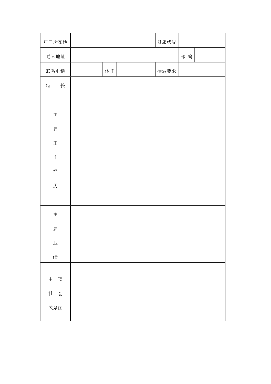 最新XX公司应聘人员外部登记表名师精心制作资料.doc_第2页