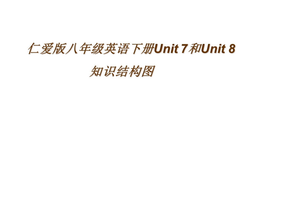 仁爱版八年级英语下册Unit7和Unit8知识结构图.ppt_第1页