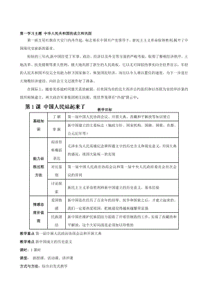 汗青：第一进修主题 中华人平易近共和国的成立和稳固 第1课 中国人平易近站起来了 教案川教版八下合集.doc