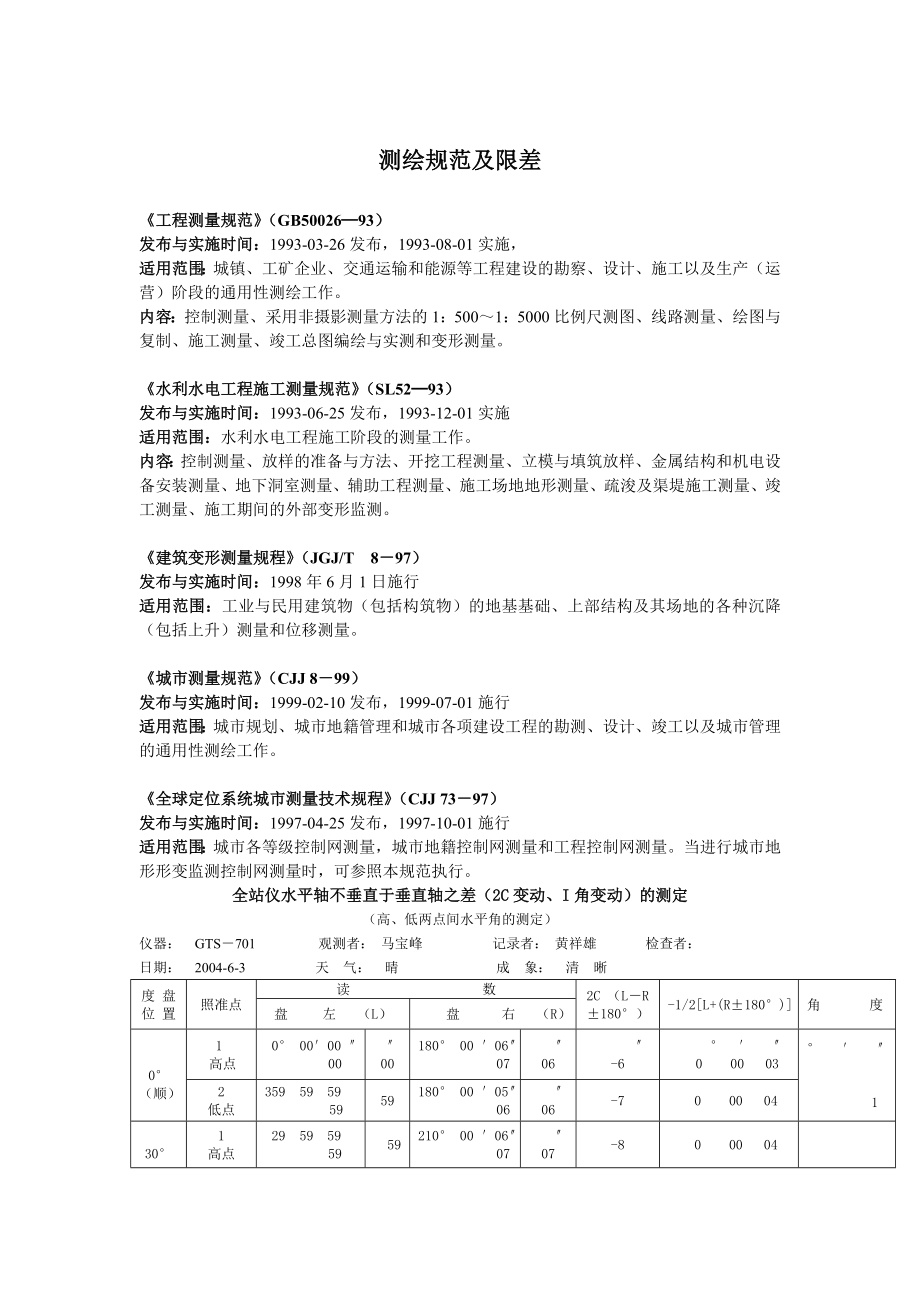 测绘规范说及限差.doc_第1页