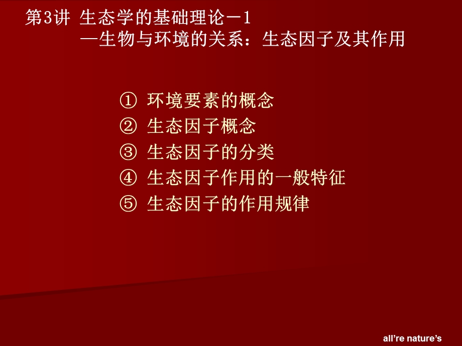 城市生态与环境保护概论PPT课件第3讲生态的基本理论1.ppt_第1页