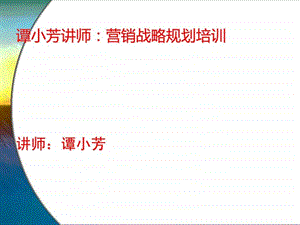 谭小芳讲师营销战略规划培训.ppt.ppt