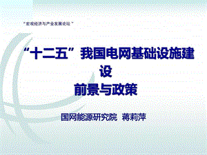 中国电网基础设施建设前景与展望电力水利工程科技专业资料.ppt
