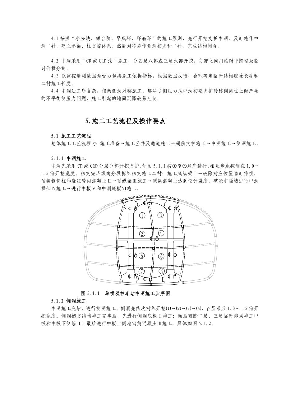 [分享]软弱地层单拱双柱地铁车站暗挖中洞法施工工法07.doc_第2页