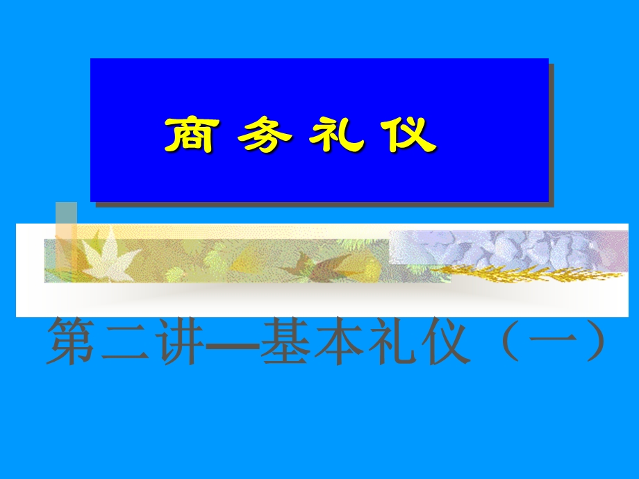 商务礼仪基本礼仪.ppt_第1页