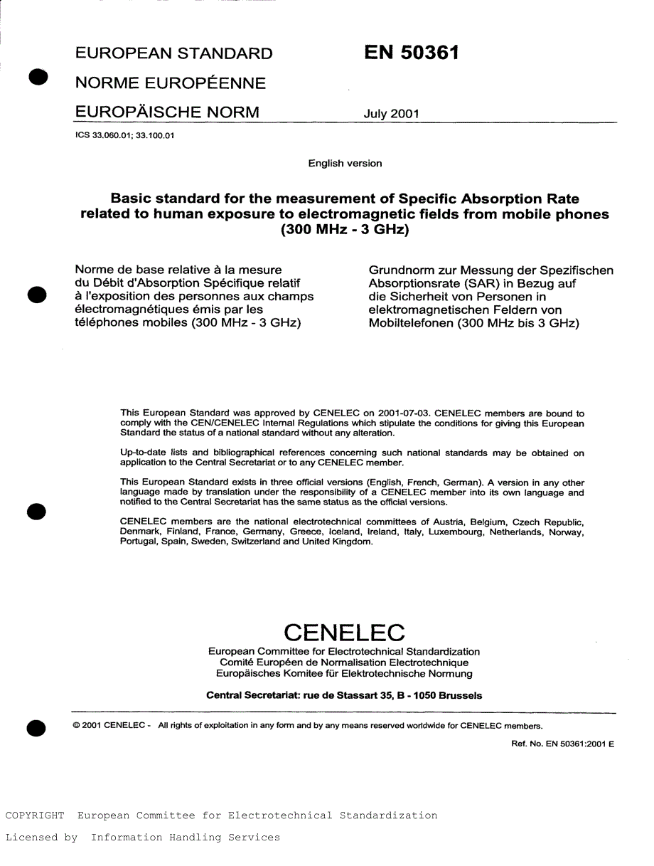 BS英国标准BS EN 503612001 与人暴露于电磁场有关的移动电话特殊吸收测量的基本标准.doc_第3页