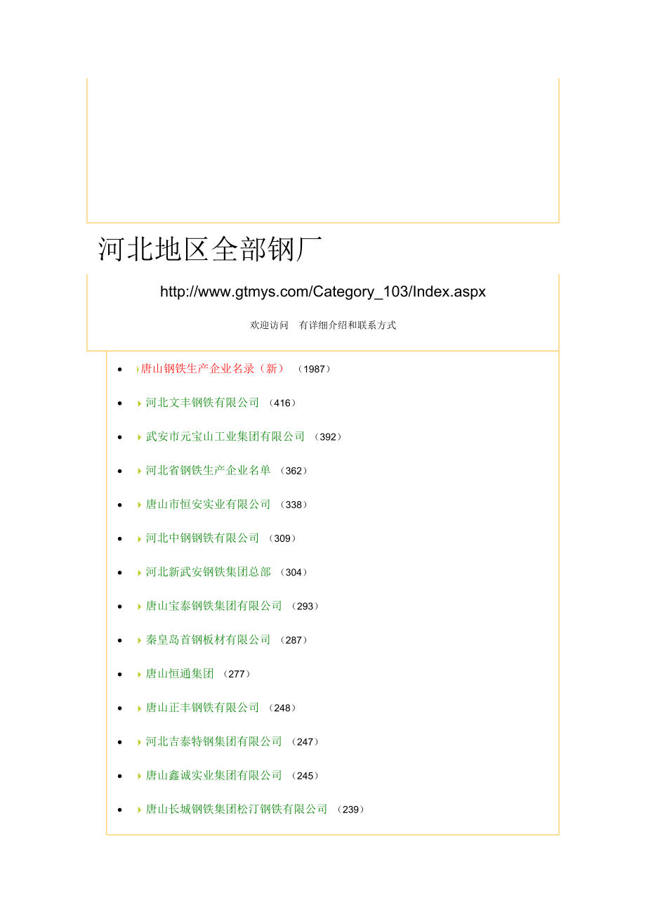 河北地区全部钢厂河北钢厂大全钢铁导购网1.doc_第1页