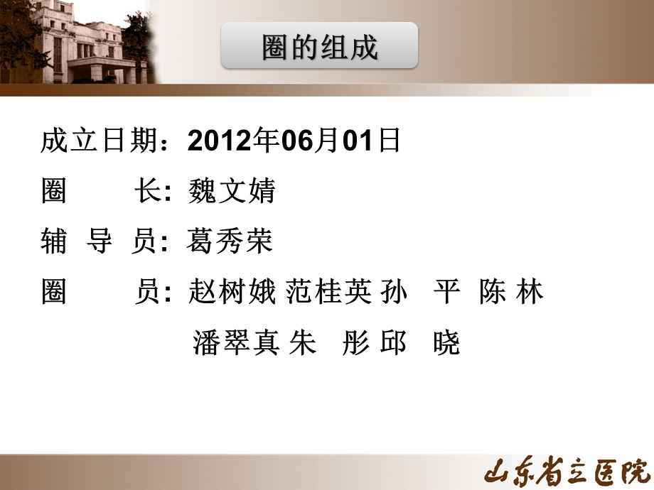 【精选资料】山东省立医院精巧圈品管圈QCC汇报.ppt_第2页