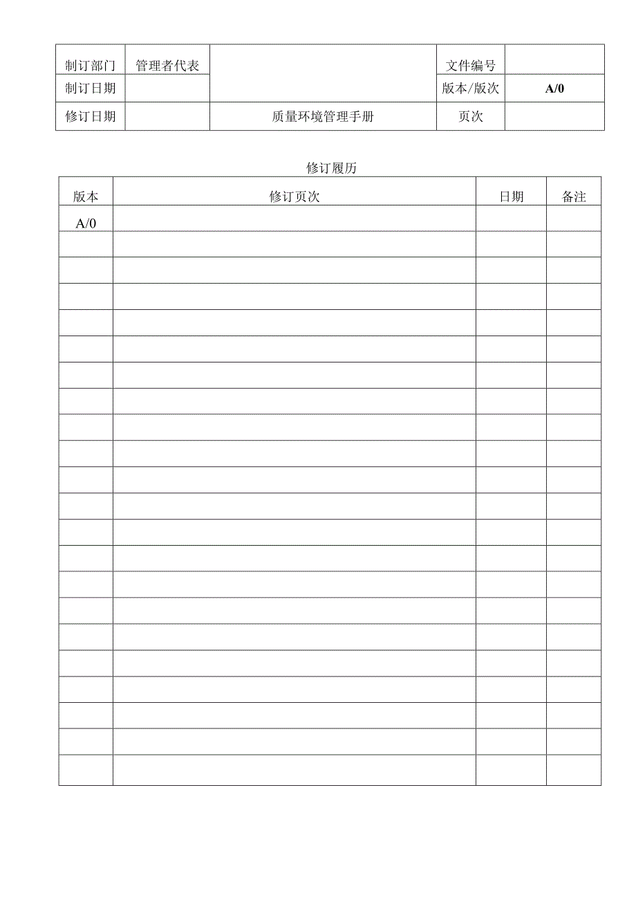 质量环境管理手册(ISO9001和ISO14001双体系整合版)V1.docx_第2页