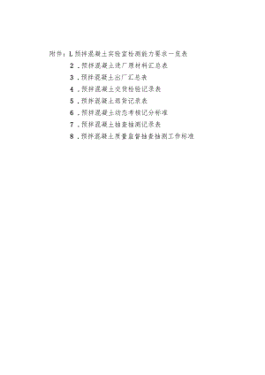 预拌混凝土实验室检测能力要求、动态考核记分标准、质量监督抽查抽测工作标准.docx