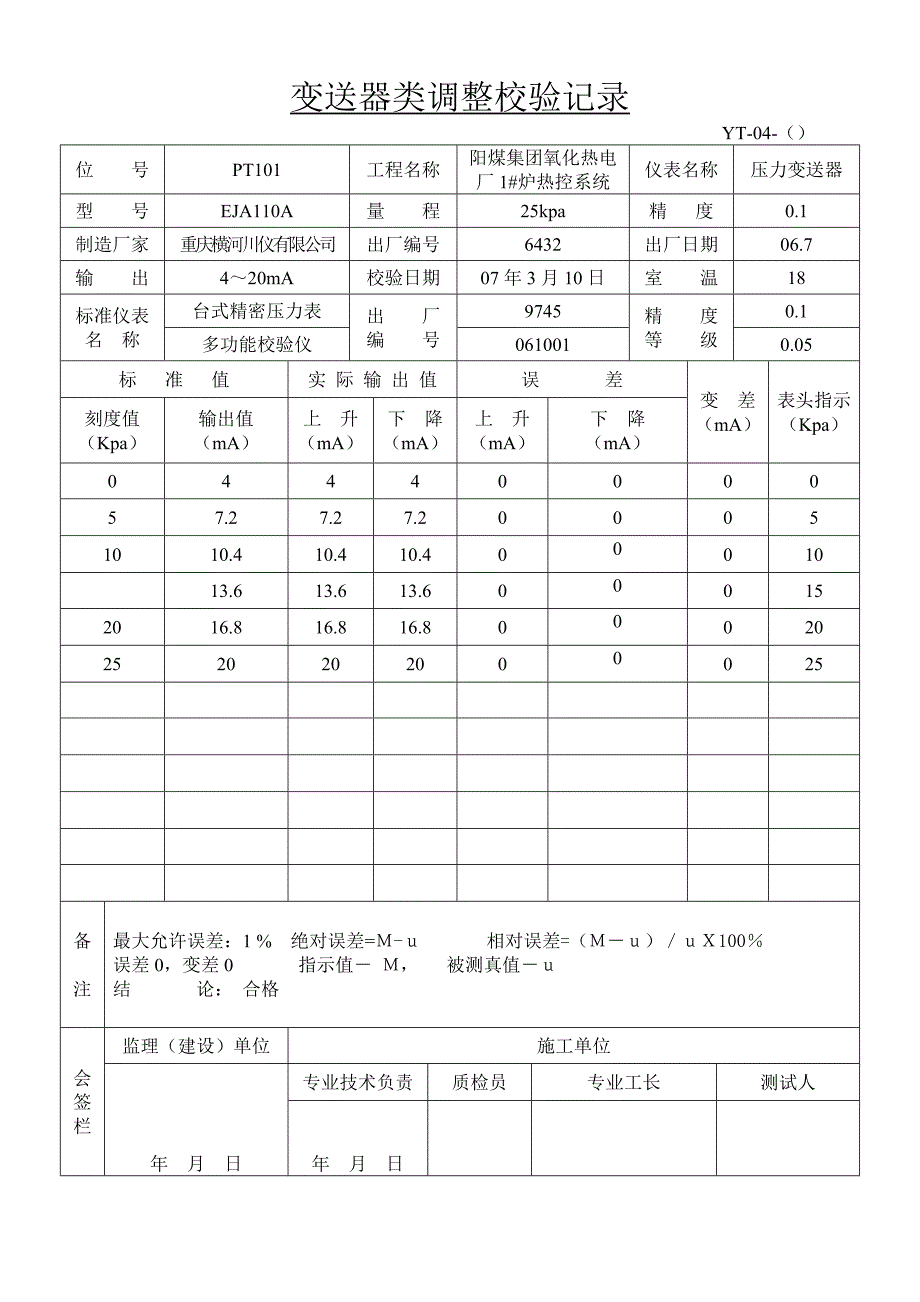 变送器类调整校验记录1楼.doc_第3页