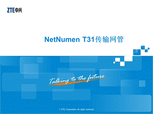NetNumenT31传输网管.ppt
