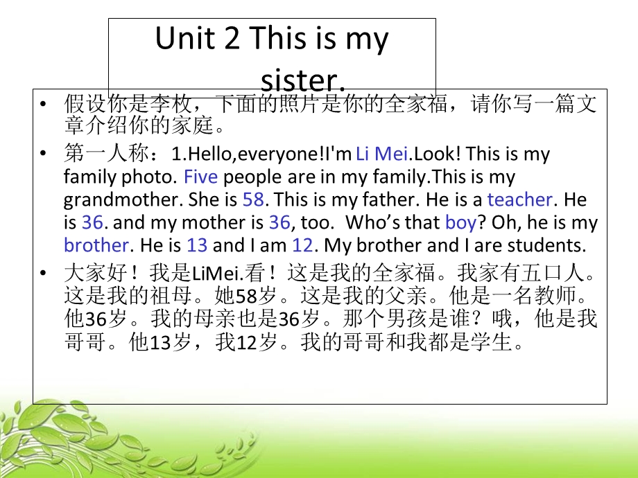 七年级英语上册Unit1-5单元写作范文.ppt_第3页