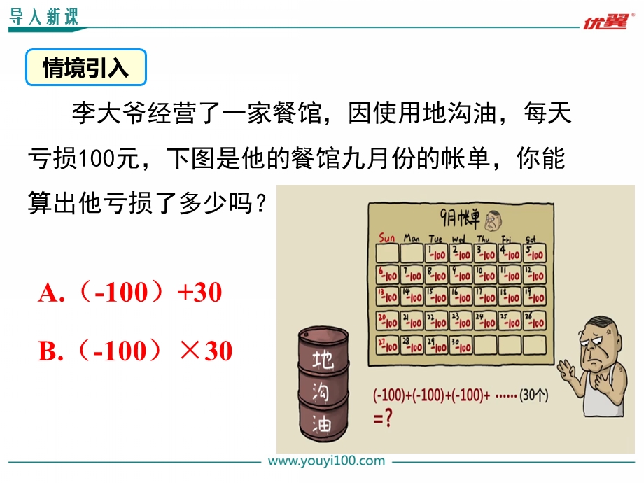 七年级数学上(北师大版)精品教学课件2.7第1课时有理数的乘法法则.ppt_第3页