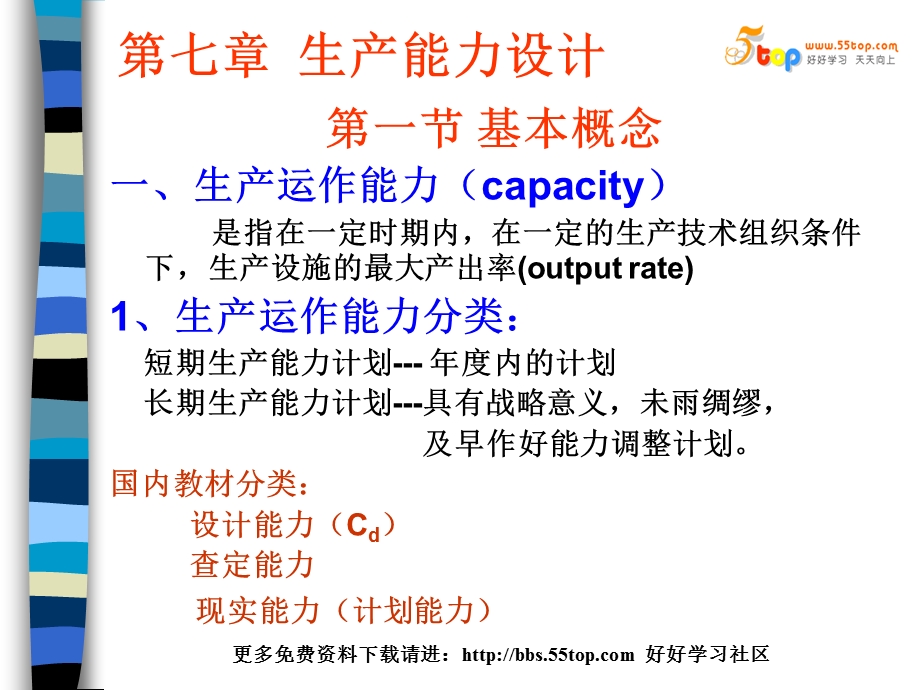 生产管理培训教程-生产能力设计.ppt_第1页