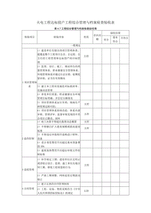 火电工程达标投产工程综合管理与档案检查验收表.docx