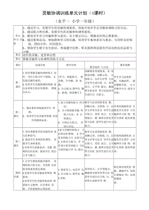 【北京版】一年级体育《第七章 体育游戏》单元计划.docx